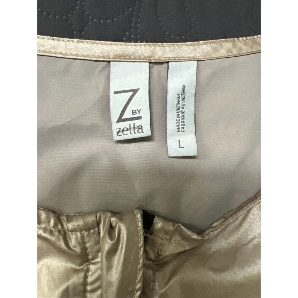Z by Zella Windbreaker Waterproof Jacket SZ L Gold Chic Athleisure Sports Casual - Picture 6 of 9